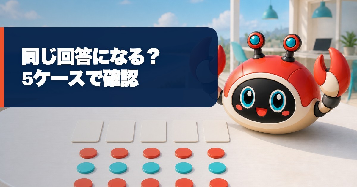 生成AIの回答は毎回違っても使える？5ケース×3回で一貫性を確かめる方法