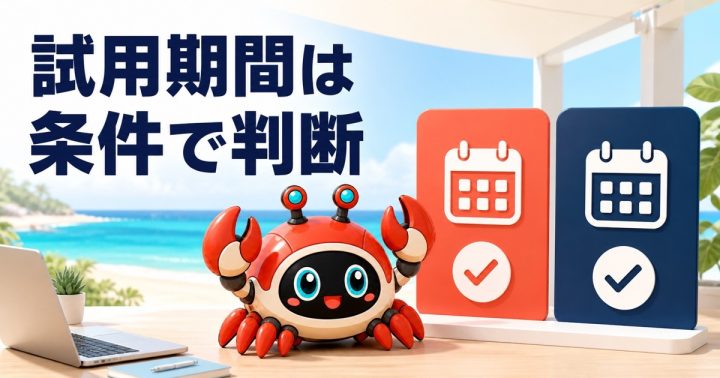 試用期間ありの内定は断るべき？給与・期間・本採用基準を確認の要点を表すWORK EDITサムネイル