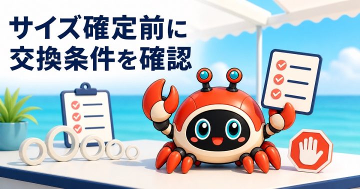 RingConnのサイズ交換はできる？注文確定前に確認する条件の要点を表すWORK EDITサムネイル