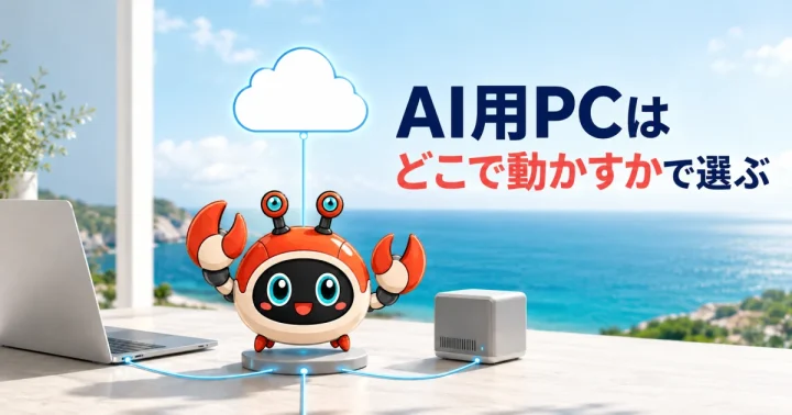 AI用途別PC要件マップ|クラウド・自動化・ローカル処理を分ける:記事内容を表したイメージ(実物製品の写真ではありません)
