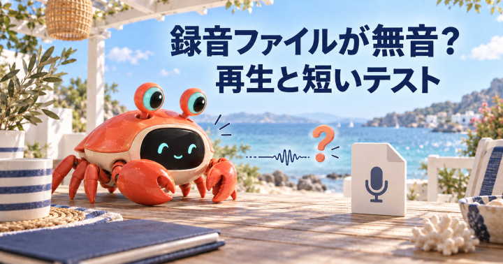 Plaud NotePin Sの録音ファイルが無音?再生側と機器側を分ける2つのテストの要点を表すWORK EDITサムネイル